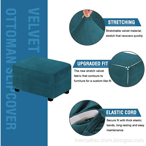 Stretch Rectangle Folding Storage Covers Ottoman Slipcovers